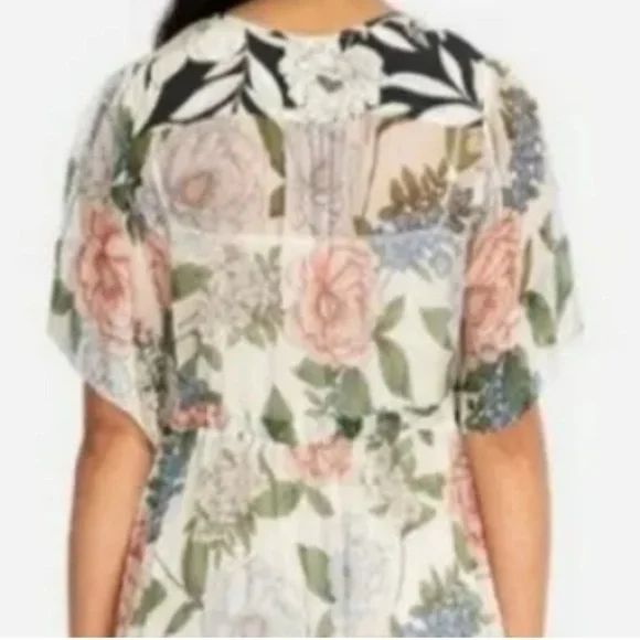 Johnny Was Jade Marion Silk Floral-Print Midi Dress NWT RARE